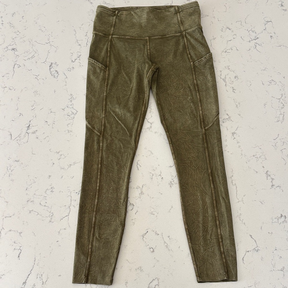Lululemon Fast and Free High Rise Tight 25" *Ice Dye - Ice Wash Moss Green